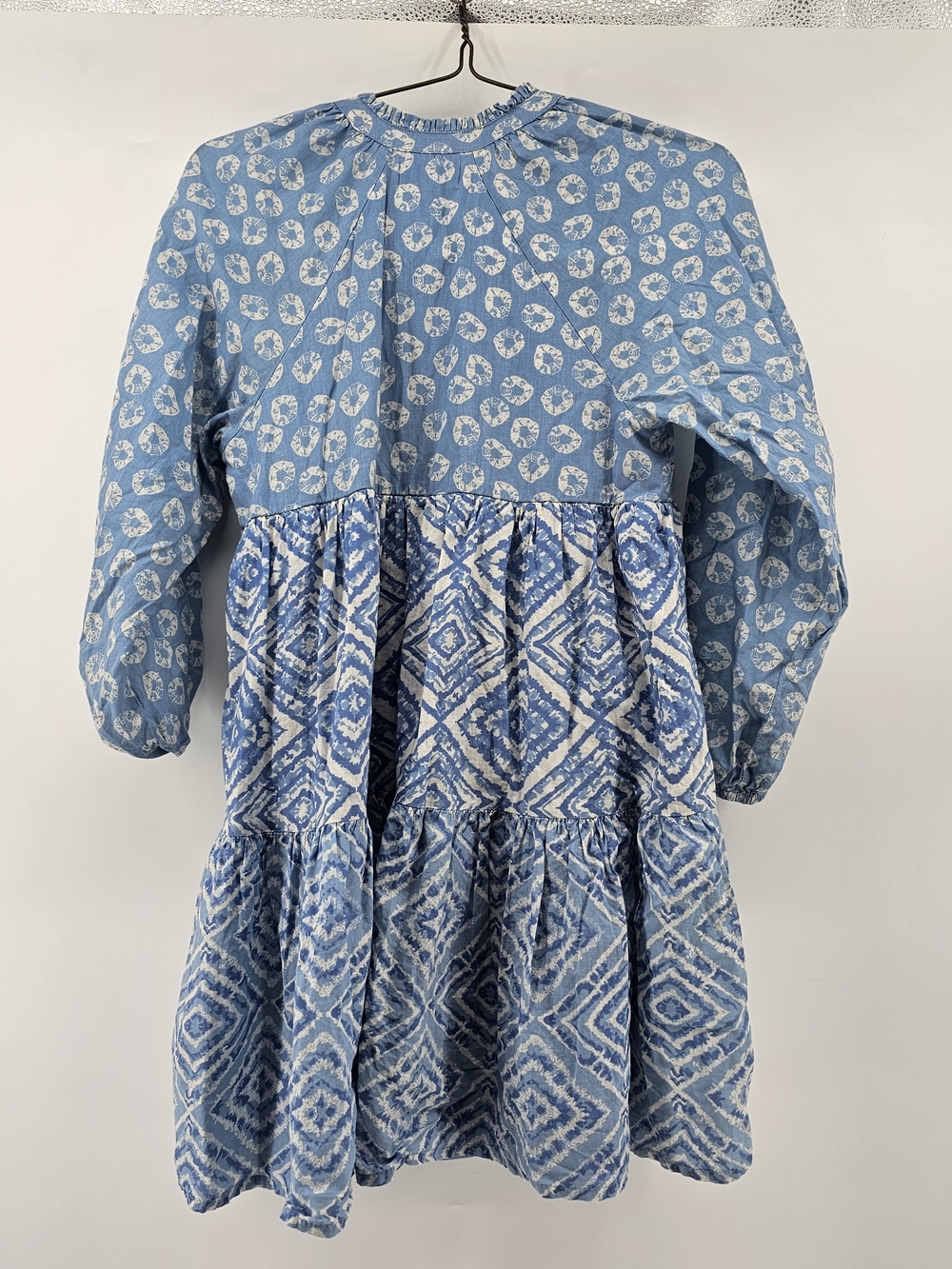 Jessica Simpson Blue Boho Tile Tiered Babydoll Mini Dress - Picture 3 of 4